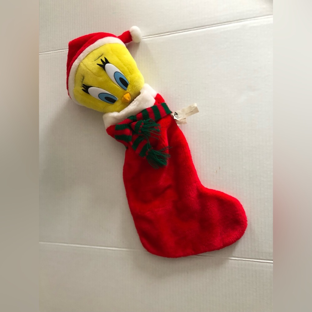 1997 Warner Bros. Tweety Bird Plush Christmas Stocking